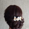 1 pc Small White Flower Orchid Hair Pin for Women Tropical Wedding Hawaiian Bridal Accessory view 3