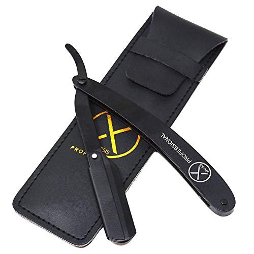 XPERSIS PRO 001 German Made Professional Black Straight Edge Razor - For Barbers, Salons, and Hair Enthusiasts
