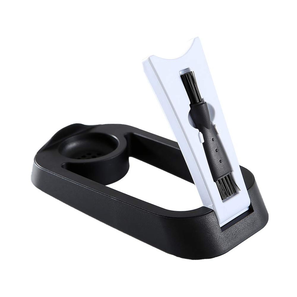 Cabilock Foldable Electric Shaver Holder Draining Base Cleaning Brush for Men Space-saving Design Material for Home Travel Use Black