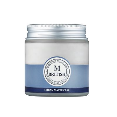 BRITISH M Urban Matte Clay Wax - 100g (3.53oz) | Approved by Barbers & Stylists | Strong Hold, Natural Matte Finish