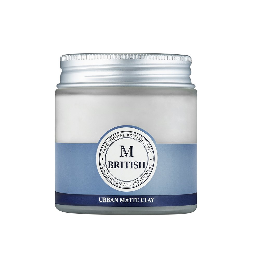 BRITISH M Urban Matte Clay Wax - 100g (3.53oz) | Approved by Barbers & Stylists | Strong Hold, Natural Matte Finish