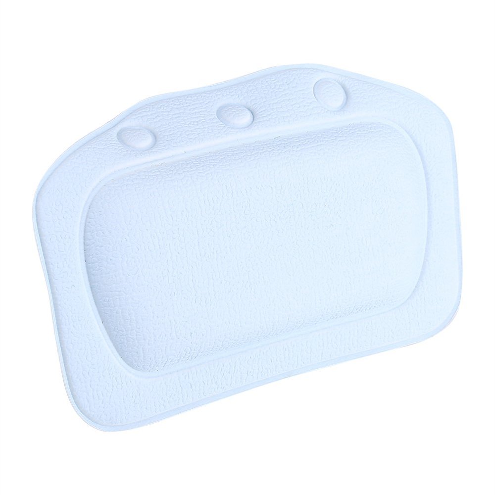 Bath Pillow Soft Foam Spa Pillow Padded Spa Tub Non-Slip Headrest Head Neck Back Cushion with Suction Cup for Head Neck Shoulder Support Backrest