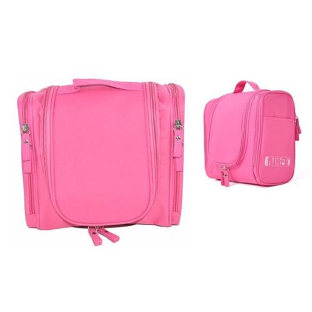 AnHua Waterproof Tolietry Makeup Bag Travel Organizer Cosmetic Kit Bathroom Storage (Rose)