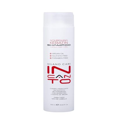 Milano Care Incanto Nourishing Keratin Shampoo  Anti-Frizz Keratin Protein Shampoo Infused with Argan Oil - Paraben & Sulfate Free Hair Repair & Strengthening Treatment