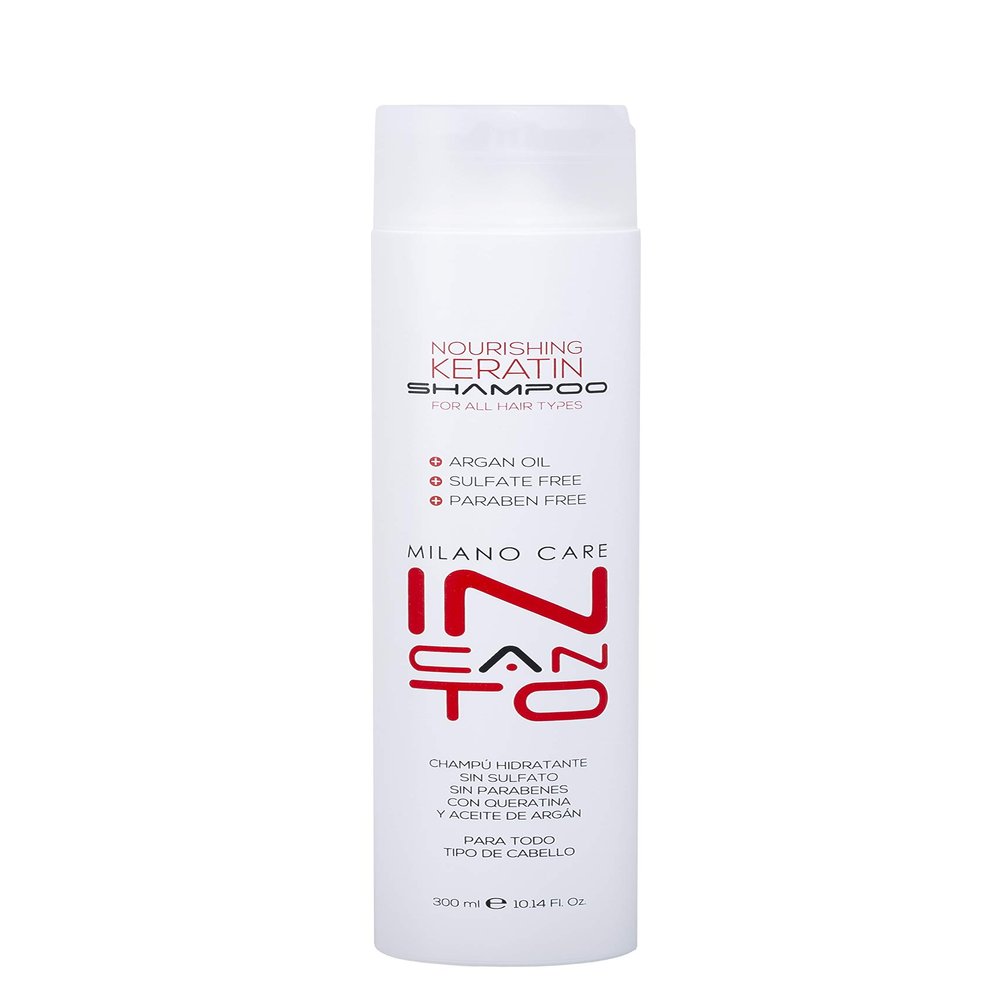 Milano Care Incanto Nourishing Keratin Shampoo Anti-Frizz Keratin Protein Shampoo Infused with Argan Oil - Paraben & Sulfate Free Hair Repair & Strengthening Treatment