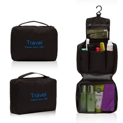 AnHua Travel/Camping Wash Toiletry Bag Makeup Case Hanging Grooming Mens/Ladies (Black)
