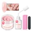 AZUREBEAUTY Nail Repair Kit for Broken Cracked Split Weak Nails, Emergency Easy Quick Fix Crystal Jelly Pink Transparent Dip Powder 28g /1 Oz Quick-Drying Repair Glue 10ml with Nail File & Nail Buffer view 1