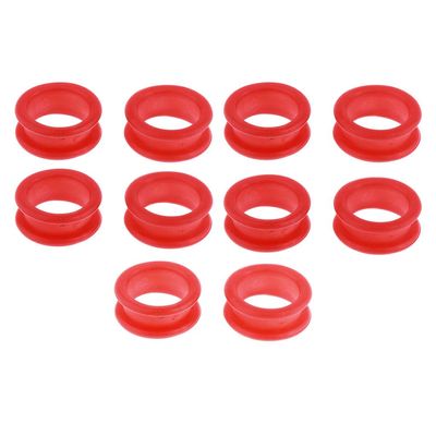 10pcs Professional Hair Cutting Scissors/Shears Finger Inserts, Multiple Colors for Choose - Red Red