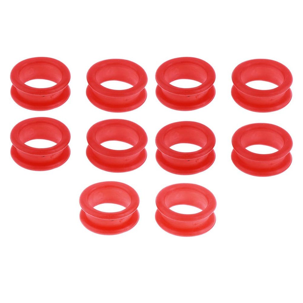 10pcs Professional Hair Cutting Scissors/Shears Finger Inserts, Multiple Colors for Choose - Red Red