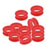 10pcs Professional Hair Cutting Scissors/Shears Finger Inserts, Multiple Colors for Choose - Red Red view 4
