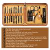 FAMILIFE Manicure Set, Professional Manicure Kit Nail Clipper Set Stainless Steel Pedicure Tools Kit with Leather Travel Case for Women Girl Men (Brown) view 4