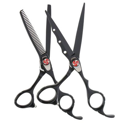 Inzopo 2 Pack 6.7 Inch Stainless Steel Hair Cutting & Thinning Scissors Shears Salon Hairdressing Barber Styling Tool Black