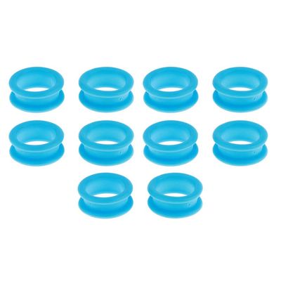 10pcs Professional Hair Cutting Scissors/Shears Finger Inserts, Multiple Colors for Choose - Light Blue Light Blue