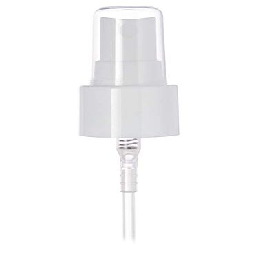 24-410 Smooth Skirt Fine Mist Fingertip Sprayer. With Clear Overcap. 6.875 inch Dip Tube. (WHITE, 50)