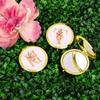 Andaz Press Gold Compact Pocket Makeup Mirror Bridesmaid's Wedding Gift, English Garden Florals, Monogram Letter H, 1-Pack, Girls Women Bachelorette Bridal Shower Wedding Party Gifts view 2