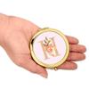 Andaz Press Gold Compact Pocket Makeup Mirror Bridesmaid's Wedding Gift, English Garden Florals, Monogram Letter H, 1-Pack, Girls Women Bachelorette Bridal Shower Wedding Party Gifts view 3