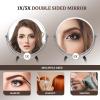 Grandeco Double Sided Mirror, Standard Viewing and 5X Magnification, Mirror' arm is Flexible to Around The Neck view 3