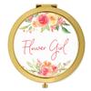 Andaz Press Gold Compact Pocket Makeup Mirror Wedding Gift, English Garden Florals, Flower Girl, 1-Pack, Girls Women Bachelorette Bridal Shower Wedding Party Gifts view 1