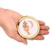 Andaz Press Gold Compact Pocket Makeup Mirror Bridesmaid's Wedding Gift, English Garden Florals, Monogram Letter P, 1-Pack, Girls Women Bachelorette Bridal Shower Wedding Party Gifts view 3