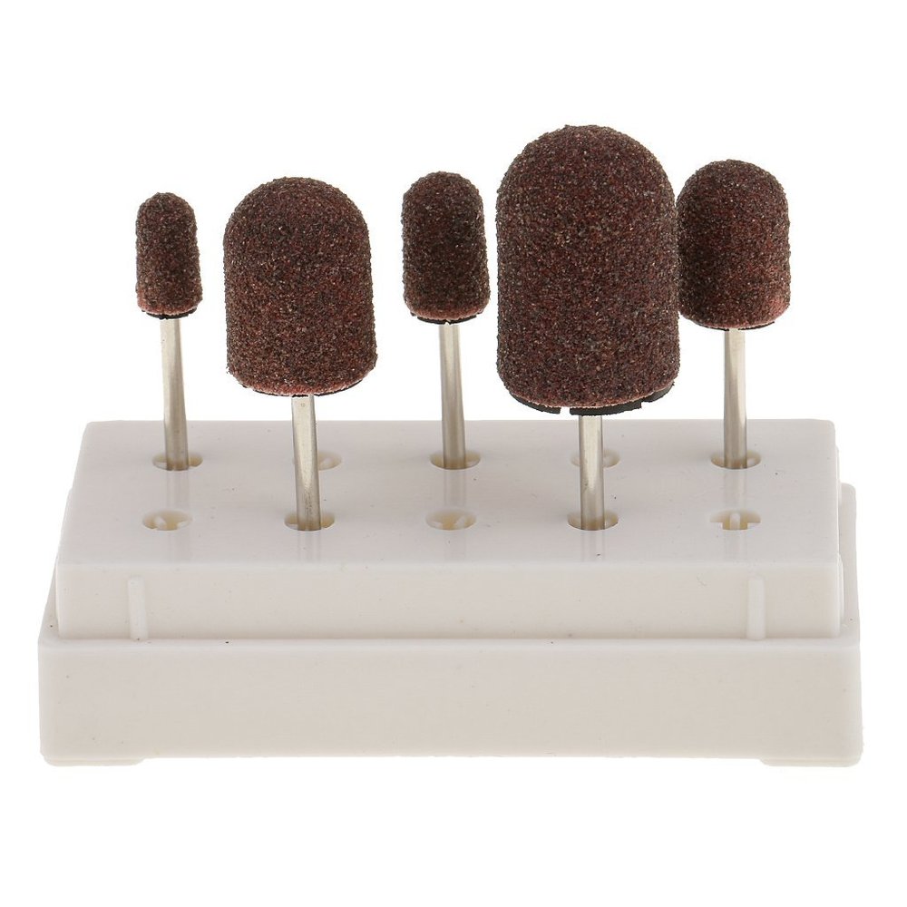 5pcs Pedicure Sanding Caps Mandrel Bit Callus Nail Surface Set
