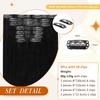 Full Shine Black Human Hair Extensions Seamless Clip in Hair Extension 22 Inch Natural Human Hair Clip in Extensions Black Real Hair for Women Thick End 8 PCS 120 G view 3