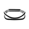 Zuo Bao Stainless Steel Grooved Bracelet, Double Hair -S Holder for Women, Holds 2 Hair Ties, 316L Metal, Round, S Hook, Bracelet view 1