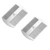 AhfuLife Stainless Steel Metal Hair&Beard Comb - Anti-Static Dual Action Beard Comb - Credit Card Size Combs Perfect for Wallet and Pocket - Presented in Gift Box - 2 Pcs view 1