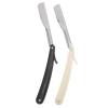 2pcs Chic Straight Barber Edge Steel Razors Shaving Men Vintage Metal Hair Shaper Barber Razor without (Black and White) view 1
