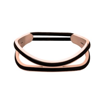 Zuo Bao Double Channel Stainless Steel Grooved Ponytail Bracelet Holder for Women, Can Hold 2 Hair Ties (Double Hair -RG)