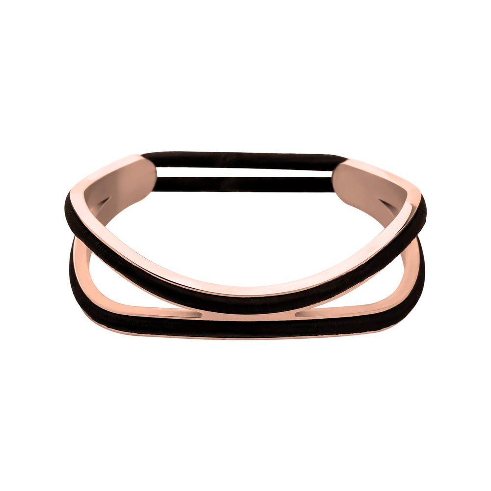 Zuo Bao Double Channel Stainless Steel Grooved Ponytail Bracelet Holder for Women, Can Hold 2 Hair Ties (Double Hair -RG)