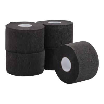 Juvale Disposable Barber Neck Strips - Black 2.5 x 11 in, Set of 5 Rolls (500 Strips) - Quick Setup & Secure Fit - Barbershop & Salon Supplies
