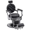 BarberPub Vintage Barber Chair Heavy Duty Metal Frame All Purpose Hydraulic Recline Salon Beauty Spa Equipment 2947 (Black with Grey Frame) view 1