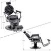 BarberPub Vintage Barber Chair Heavy Duty Metal Frame All Purpose Hydraulic Recline Salon Beauty Spa Equipment 2947 (Black with Grey Frame) view 3