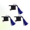 PRETYZOOM 2022 Graduation Hairpins Mini Doctoral Cap Hair Clip Party Decoration 4pcs (Blue) view 3