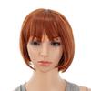 SWACC 10 Inch Short Straight Bob Wig with Bangs Synthetic Colorful Cosplay Daily Party Flapper Wig for Women with Wig Cap (Dark Copper Red) view 1