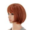 SWACC 10 Inch Short Straight Bob Wig with Bangs Synthetic Colorful Cosplay Daily Party Flapper Wig for Women with Wig Cap (Dark Copper Red) view 4