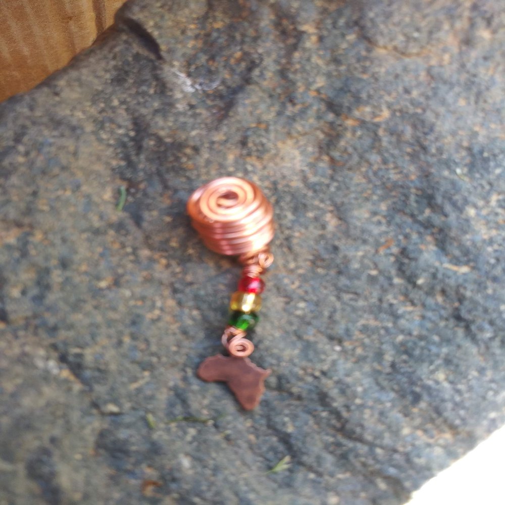 Africa charm pendant loc dreadlock jewelry hair accessories