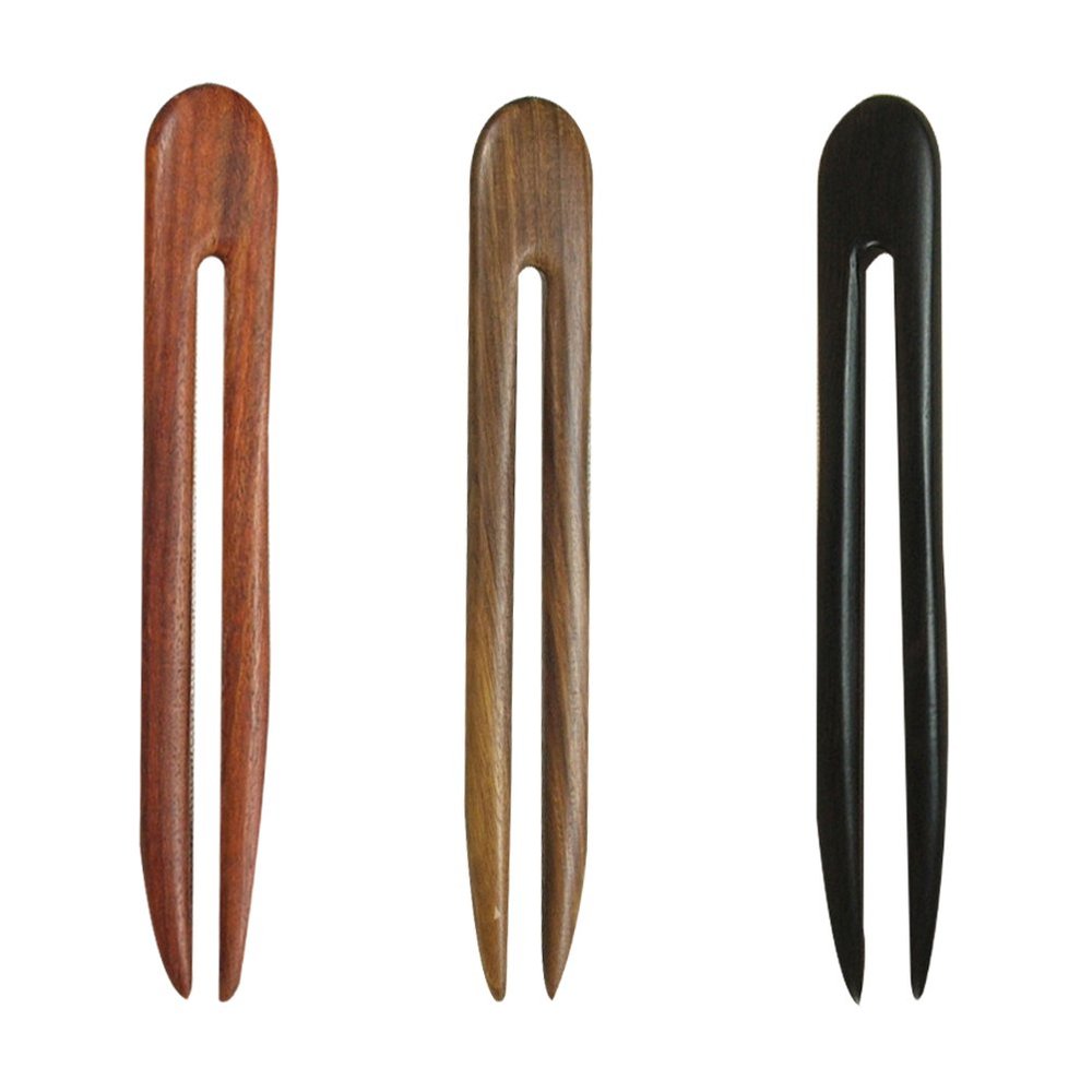 3pcs Retro Hairpin Women Hairpin U U Shape Wood Decorative