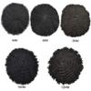 Afro Curly Mens Toupee Lace PU African American Hairpiece Replacement Kinky Curly Brazilian Remy Hair System for Black Men (1B# OFF BLACK - 12MM WAVE) view 4