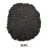 Afro Curly Mens Toupee Lace PU African American Hairpiece Replacement Kinky Curly Brazilian Remy Hair System for Black Men (1B# OFF BLACK - 8MM WAVE) view 3