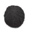 Afro Curly Mens Toupee Lace PU African American Hairpiece Replacement Kinky Curly Brazilian Remy Hair System for Black Men (1# JET BLACK -8MM WAVE) view 3