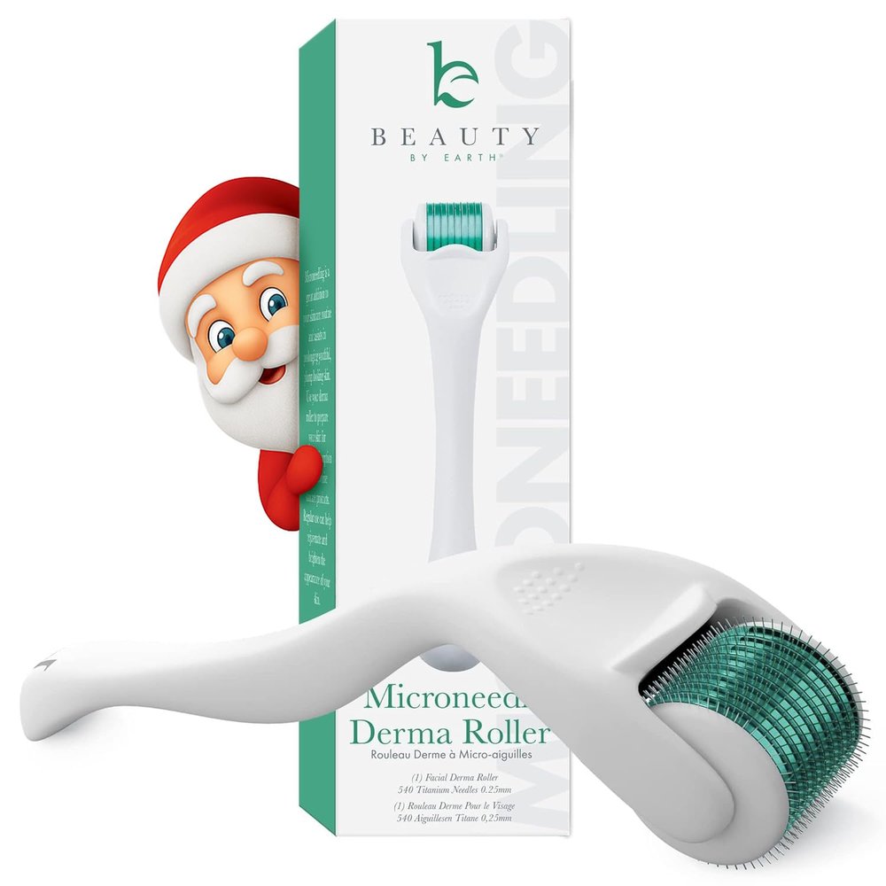 Derma Roller for Scalp, Beard & Face - Microneedling Roller with 540 Titanium 0.25mm Micro Needles, Microneedle Tool for Hair, Skincare Tools for Women & Men