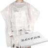 200 Pieces Disposable Barber Haircut Cape Transparent Waterproof Hair Styling Salon Cape Hairdressing Apron Hairdresser Smock Household Salon Cloak, 35.43 x 47.24 inch view 1