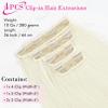 REECHO 26" Straight Super Long 4 PCS Set Thick Clip in on Hair Extensions White Blonde view 3