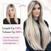 REECHO 26" Straight Super Long 4 PCS Set Thick Clip in on Hair Extensions White Blonde view 4