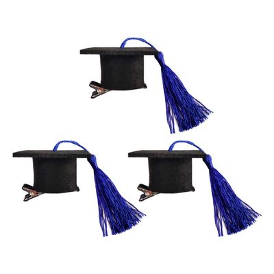 PRETYZOOM 3pcs Doctoral Hair Clip Mini Graduation Hat Barrettes Colorful Tassels Fun Party Accessories for Adults Boy Girl Unique Headdress for Graduation Celebrations
