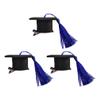 PRETYZOOM 3pcs Doctoral Hair Clip Mini Graduation Hat Barrettes Colorful Tassels Fun Party Accessories for Adults Boy Girl Unique Headdress for Graduation Celebrations view 1