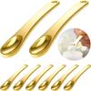 8 Pieces Skincare Spatula Metal Cosmetic Spatulas Makeup Applicator Mini Beauty Scoop Facial Cream Mask Spoon for Mixing and Sampling(Gold) view 1