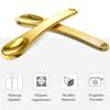 8 Pieces Skincare Spatula Metal Cosmetic Spatulas Makeup Applicator Mini Beauty Scoop Facial Cream Mask Spoon for Mixing and Sampling(Gold) view 3