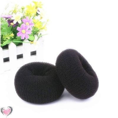 AnHua 2 Pcs Mesh Hair Shaper Styler Donut Former Ring Bun Maker Twist Tool DIY Foam Shaper (Black)